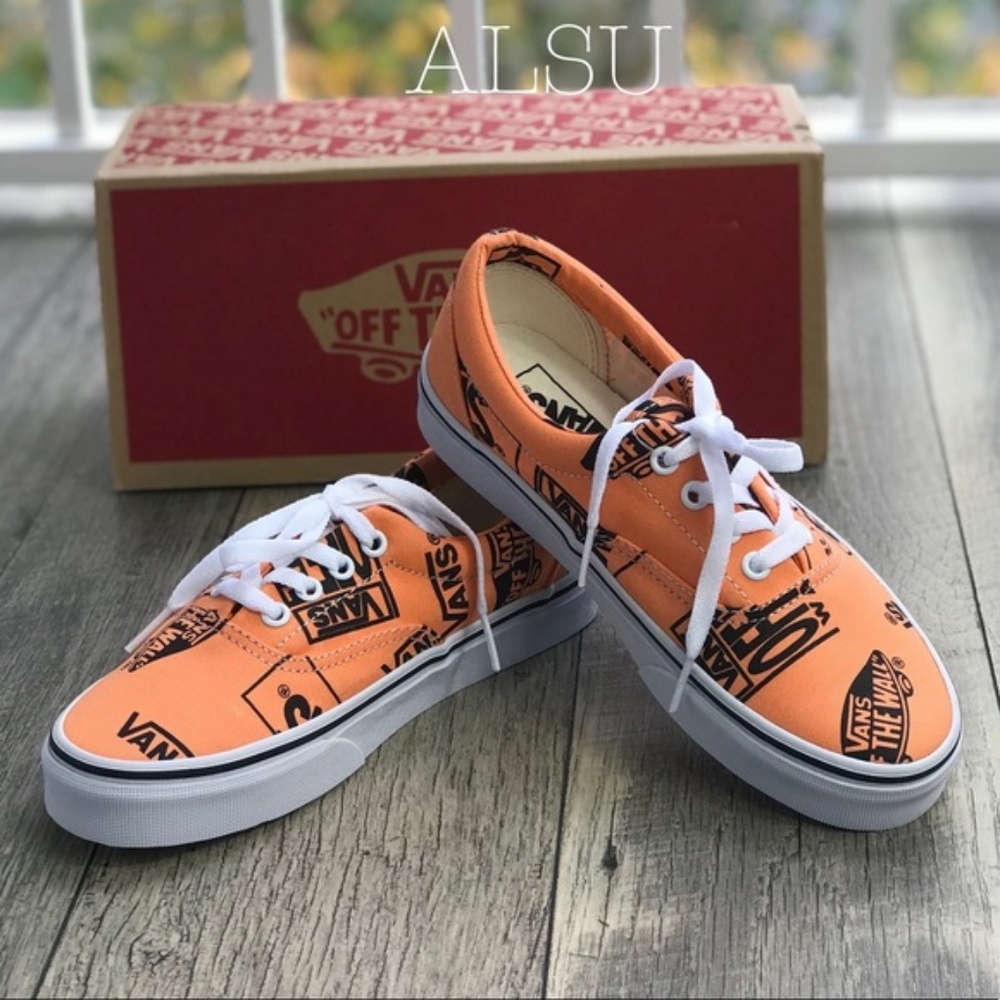 🎄SALE!🎄 NWT VANS Era Logo MIx Tangerine Orange AUTHENTIC Sneaker Womens Size 7 - Picture 5 of 8